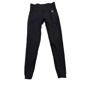 Gymshark Seamless Leggings Womens Small Black Active Gym Yoga Training Work Out